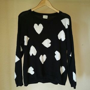 Coincidence & Chance Black & White Hearts Sweater